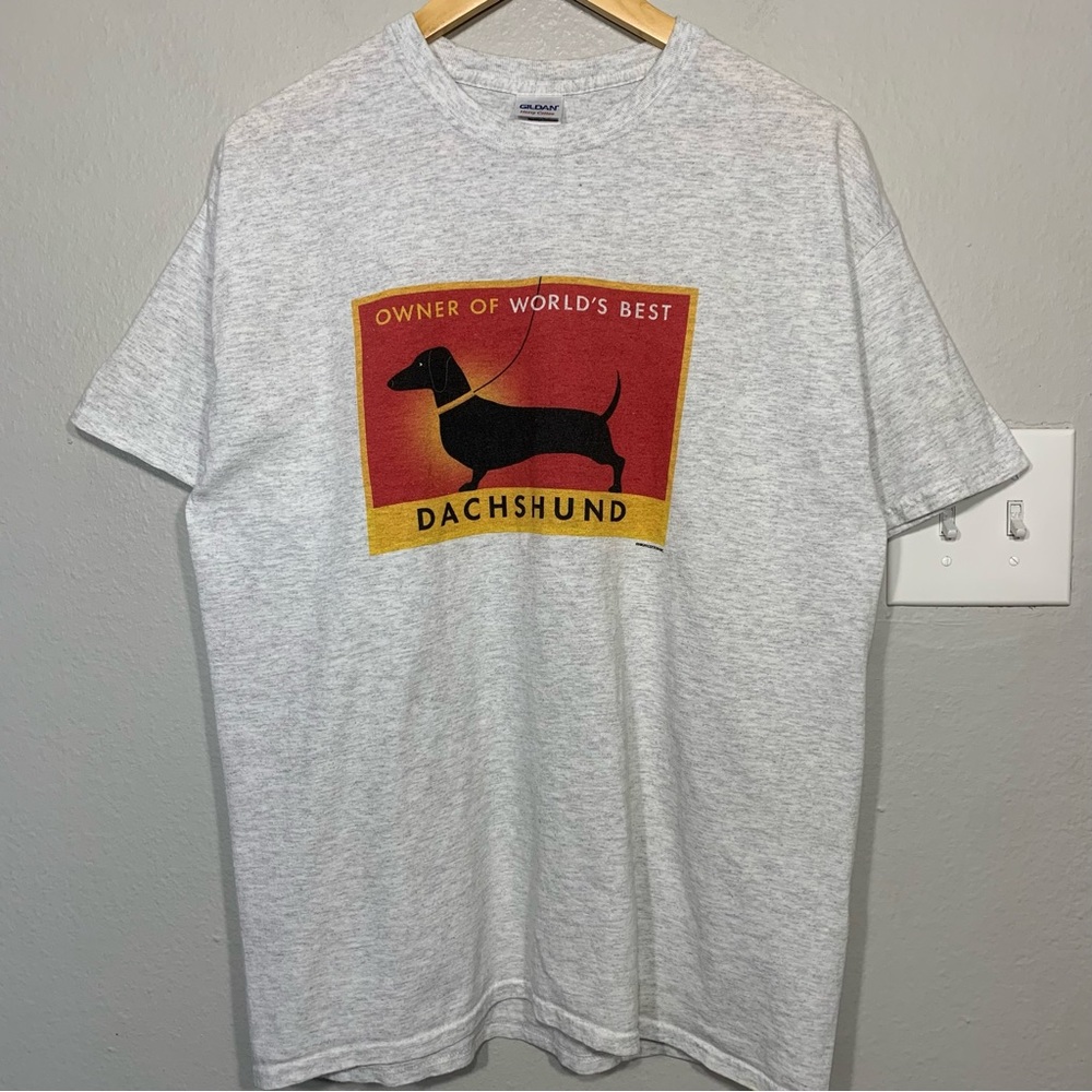 World’s Best Daschund Wiener Dog Gray‎ Tee Size Large